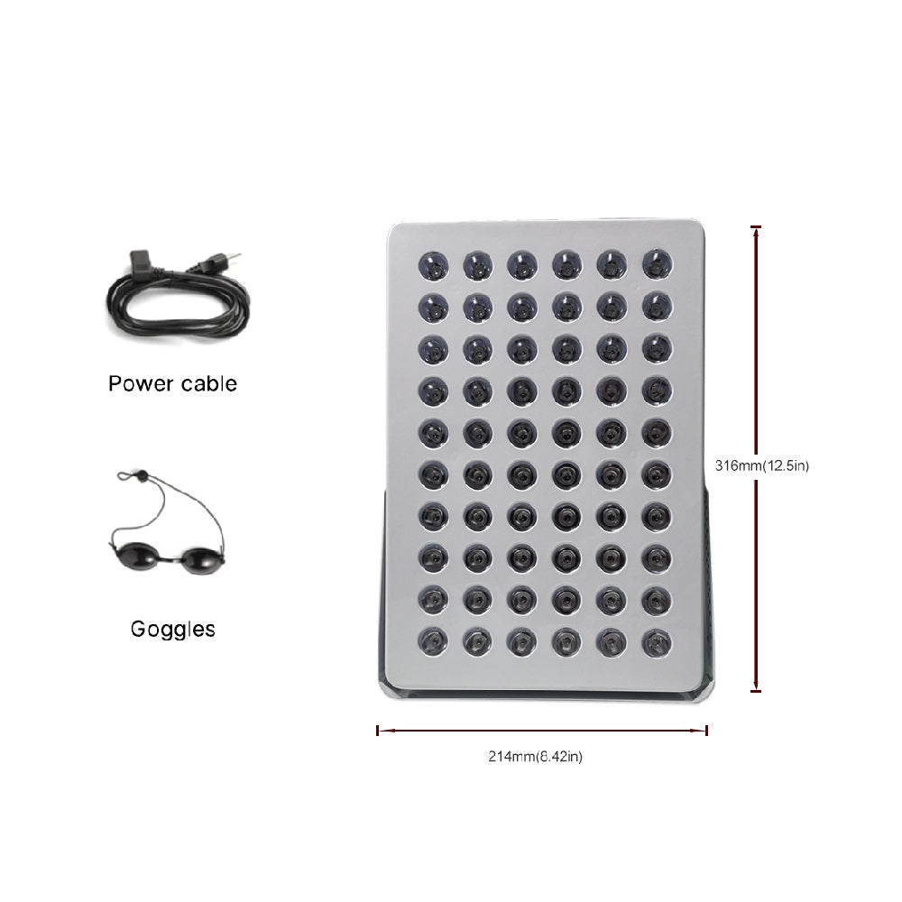 Portable Red Light Therapy Panel with 60 LEDs and 5 Wavelengths for Home Use – High Irradiance and Compact Design